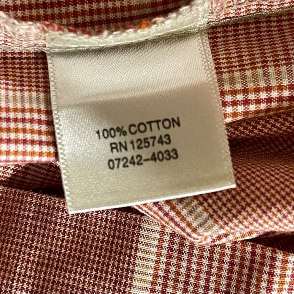 Christopher & Banks Red Cream Plaid Cotton Vest Size Small